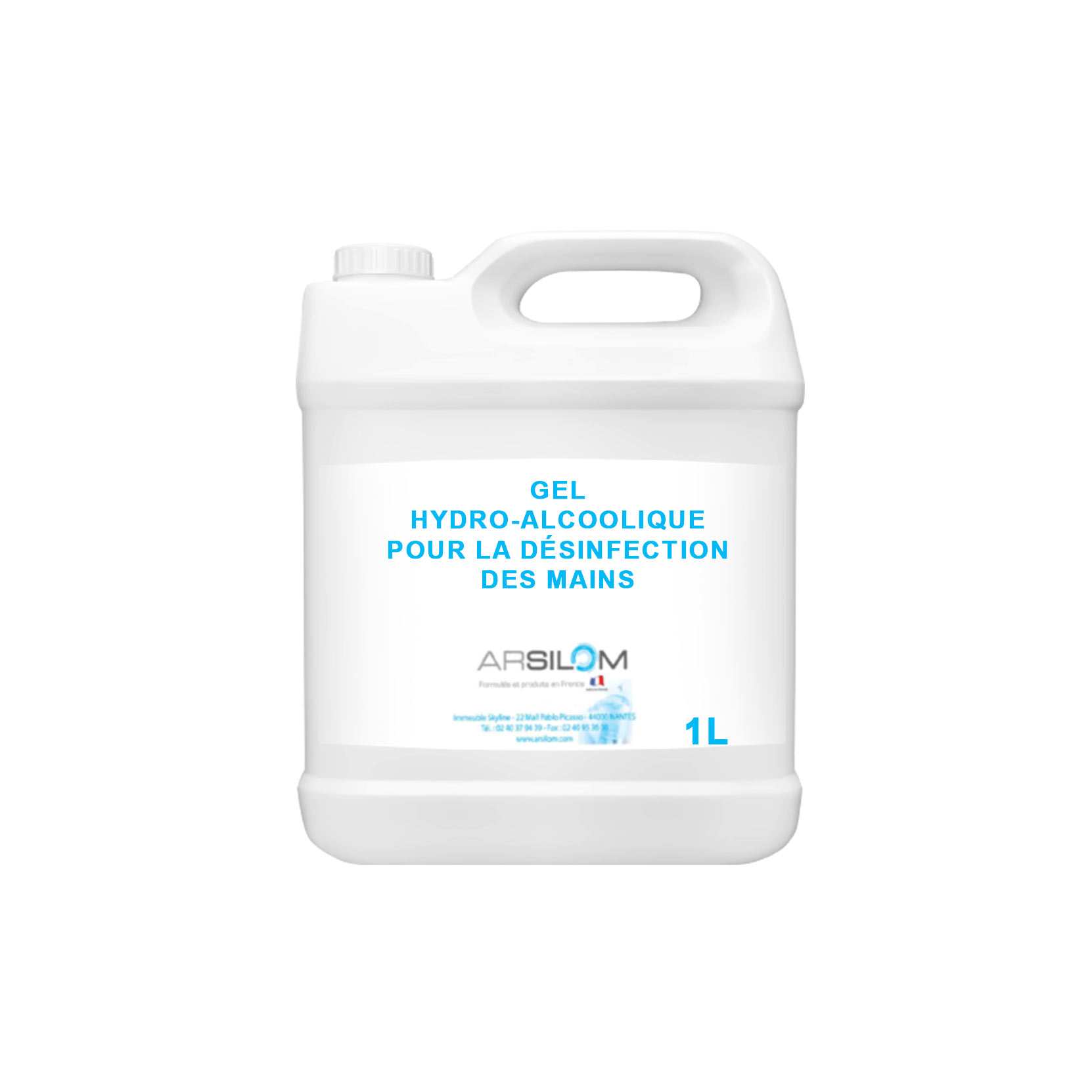 Gel hydroalcoolique 1 Litre - Pack de 4 Bidons
